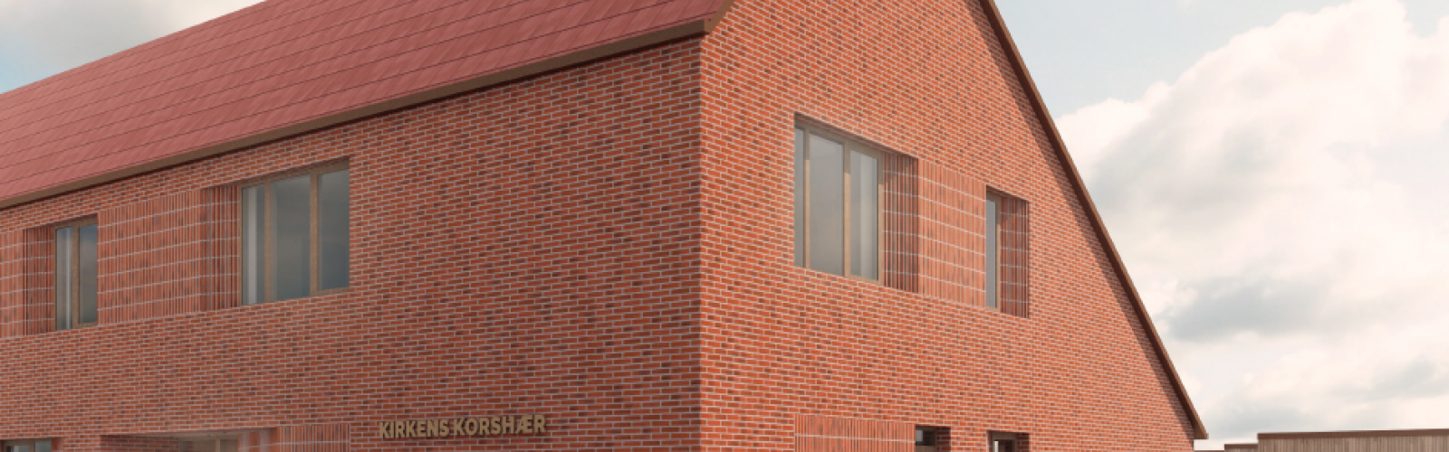 Facaden på Kirkens Korshærs nye varmestue i Esbjerg, som er del af projektet 'Sociale mursten - fremtidens væresteder'